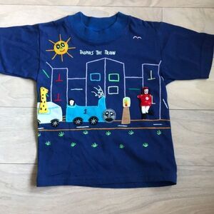 3D Hand Embroidered Thomas The Train T Shirt 4T